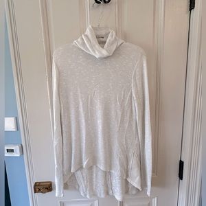 White House Black Market Cream with Silver Thread Sweater, Size M